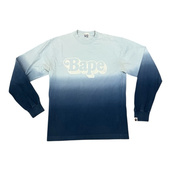 Vintage Bape By A Bathing Ape Ombré Long Sleeve Shirt